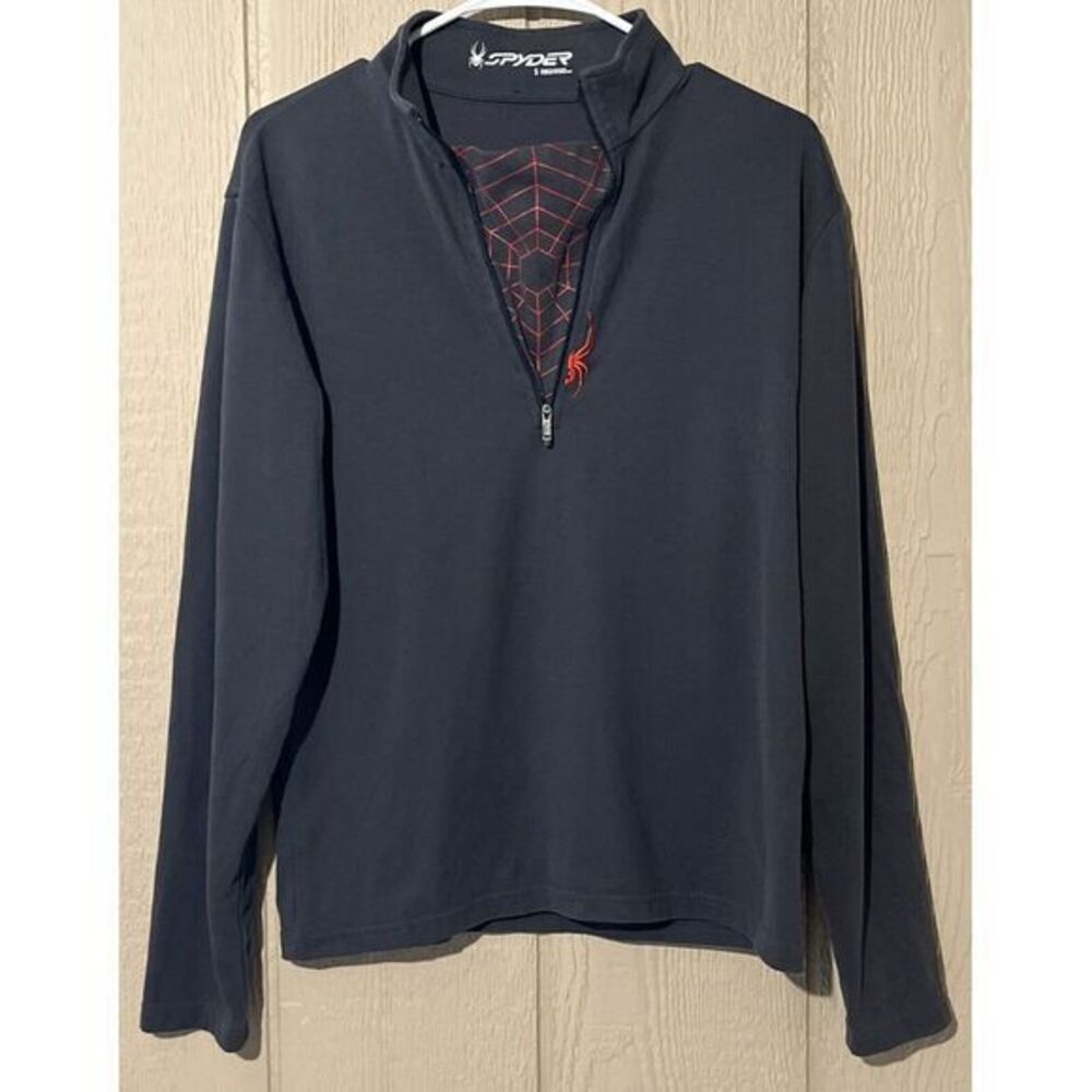 Spider‎ Activewear Pullover 1/4 Zip Long Sleeve (Men's Small Great Look! Gray